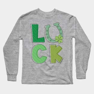 Luck Shamrock Horseshoe © Graphic Love Shop Long Sleeve T-Shirt